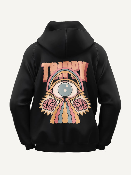 Black Trippy Vibes Hoodie